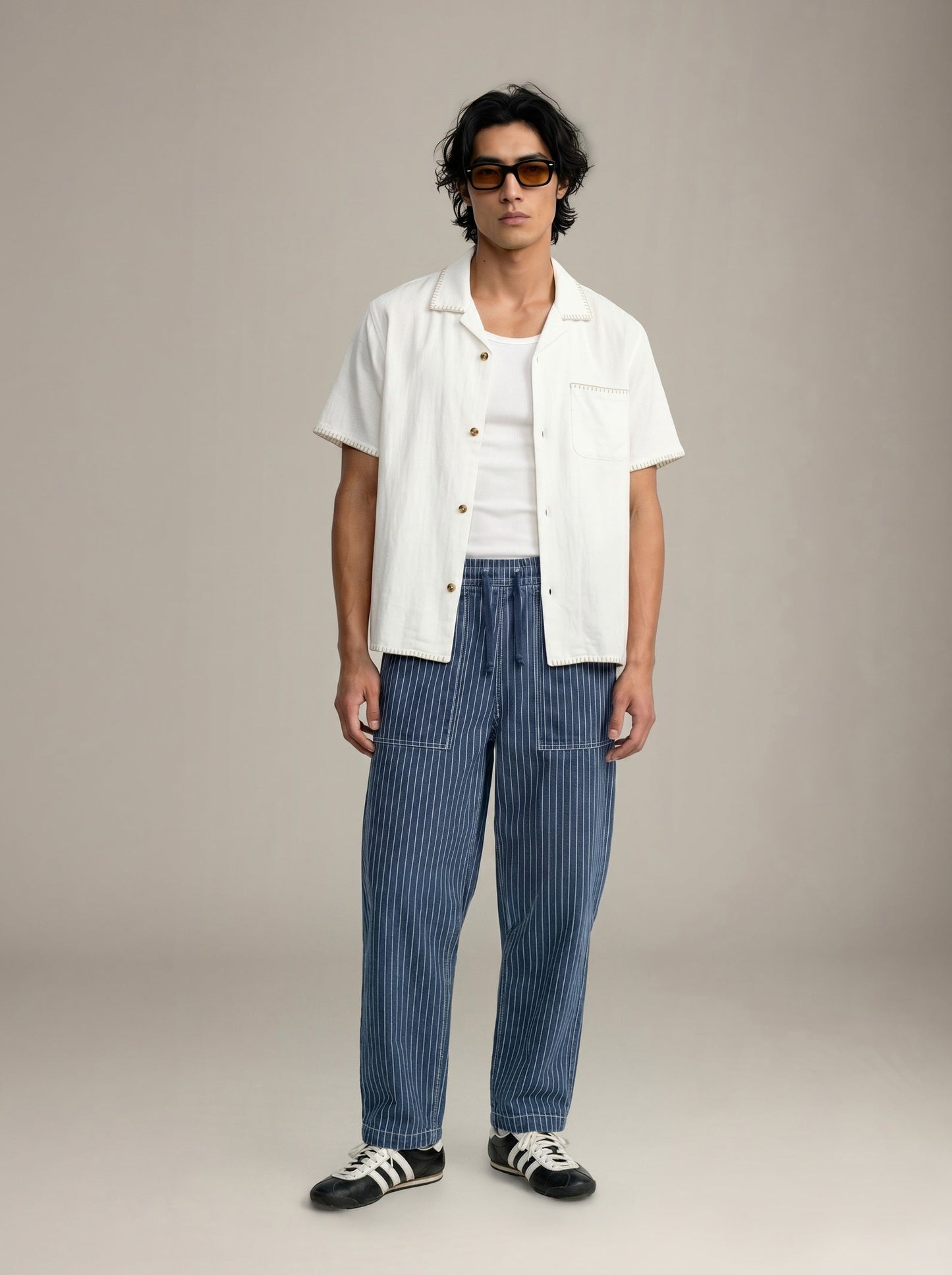 SERVICE WORKS - Pinstripe Denim Chef Pants - 