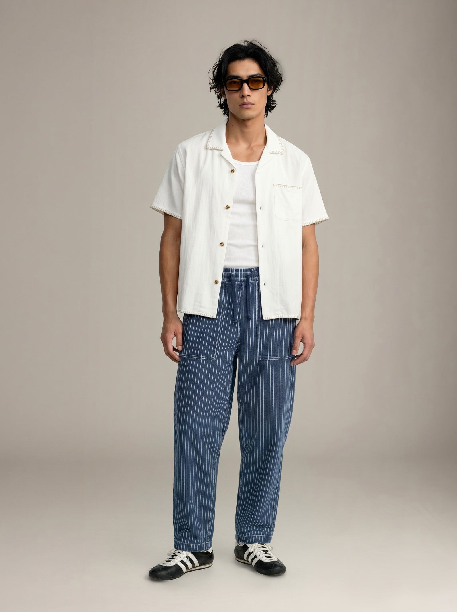 SERVICE WORKS - Pinstripe Denim Chef Pants - 