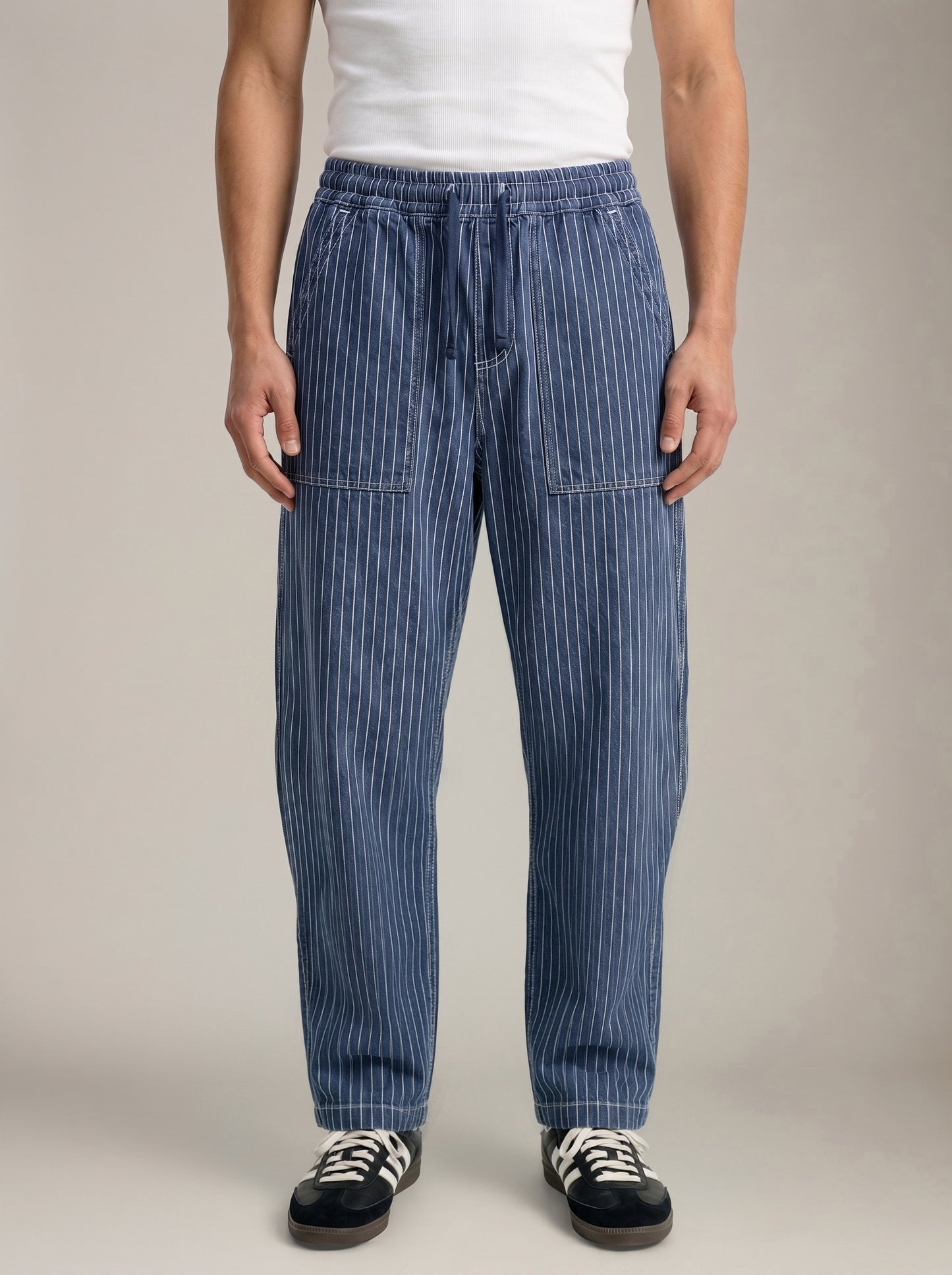 SERVICE WORKS - Pinstripe Denim Chef Pants - 