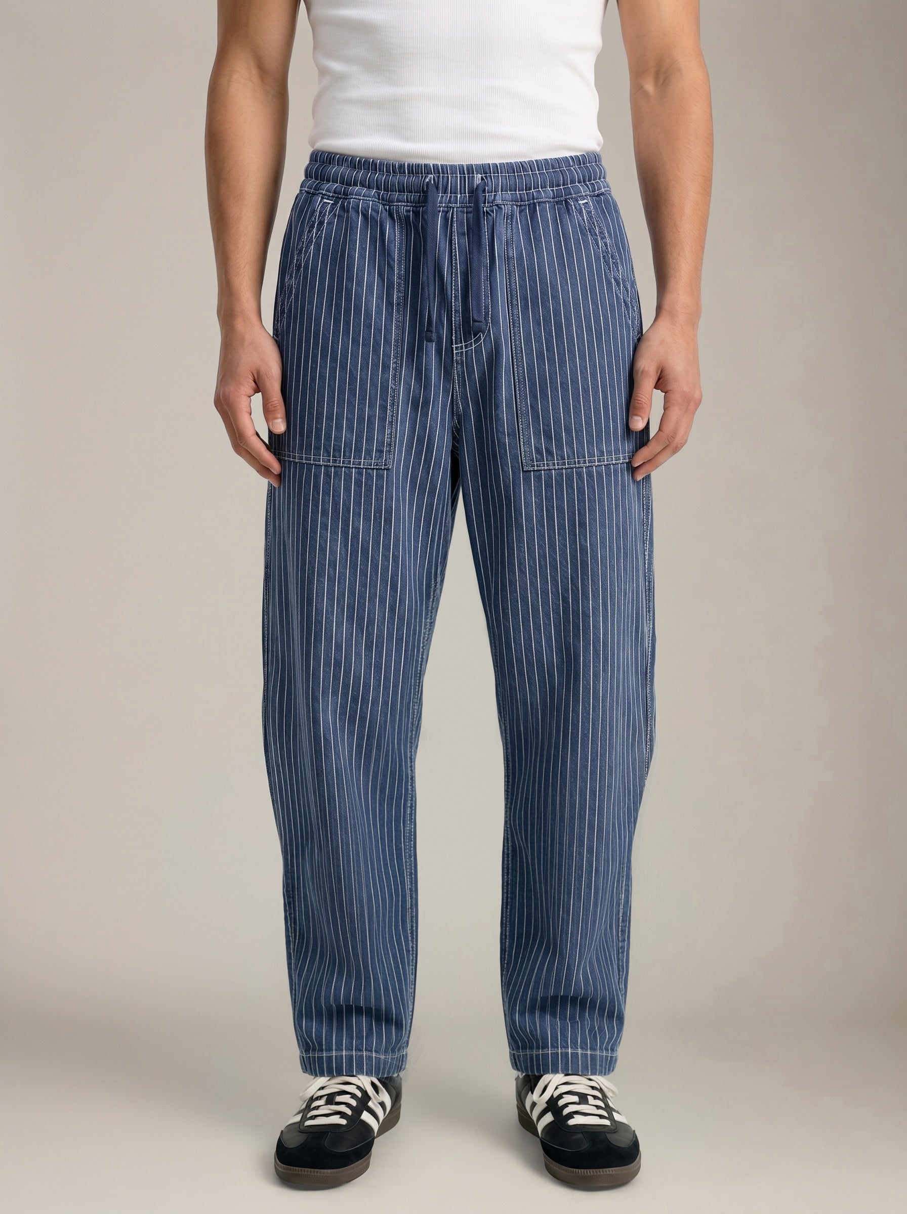 SERVICE WORKS - Pinstripe Denim Chef Pants - 