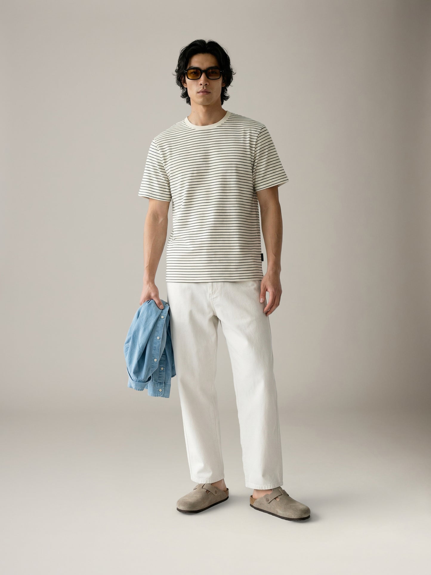 JACK & JONES - Dover Striped T-Shirt - Antique White