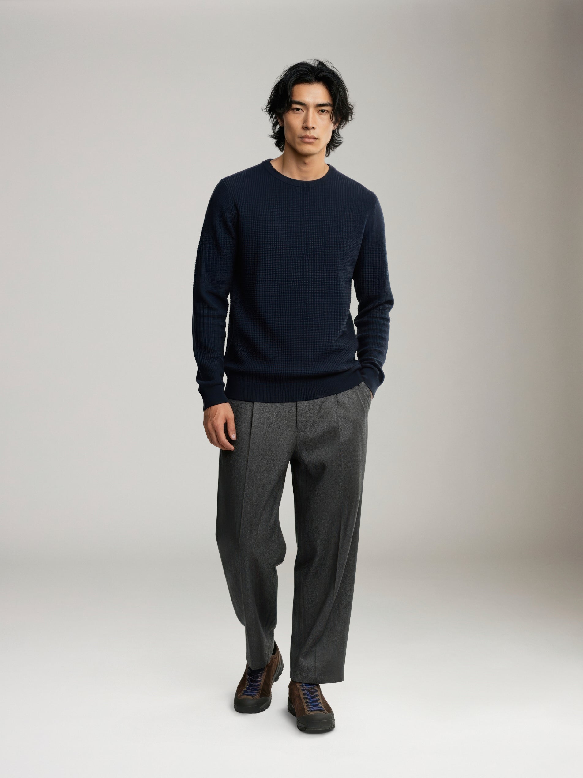 ONLY & SONS - Tony Longsleeve Waffle Knit - Dark Sapphire