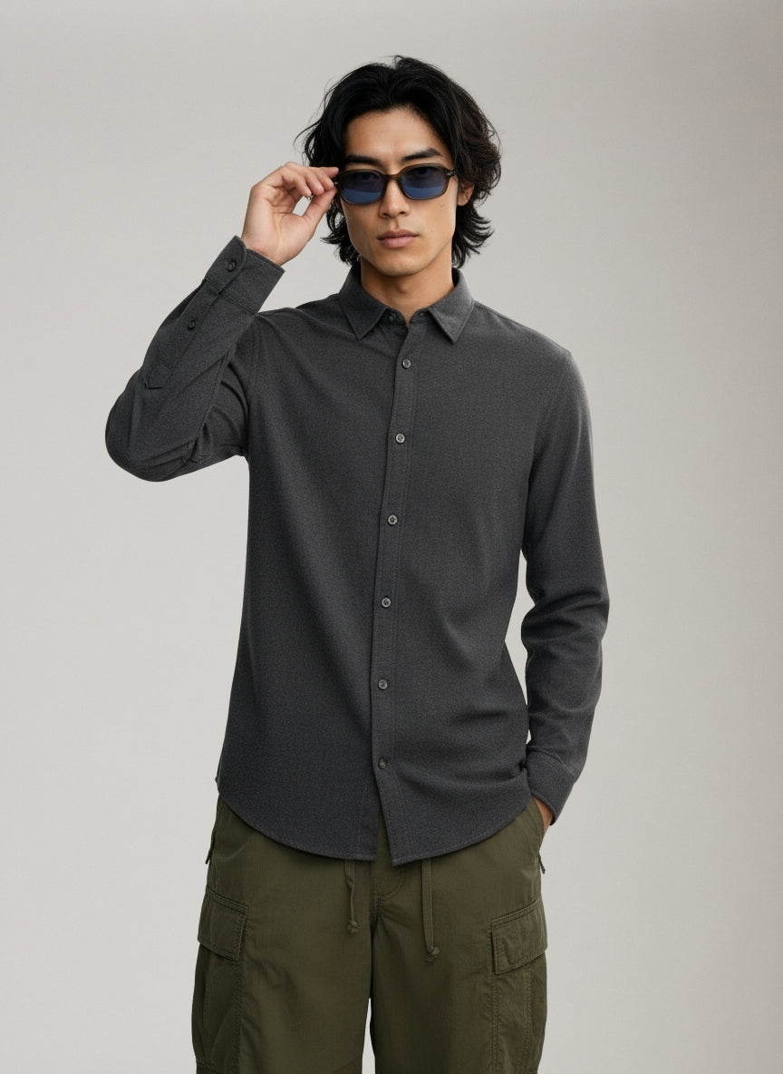 JACK & JONES - Classic Melange Longsleeve Shirt - 