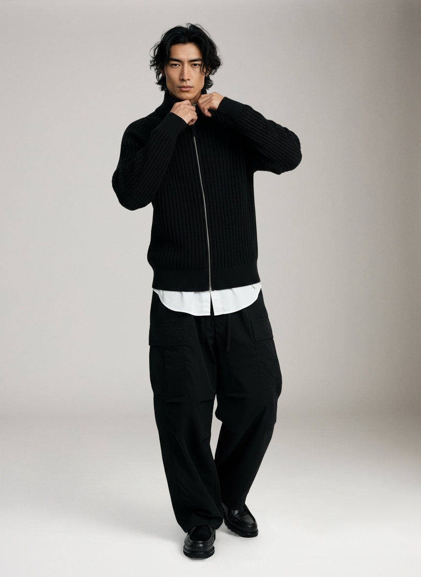 JACK & JONES - Spencer Knit Zip Up Sweater - 