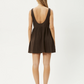 AFENDS-Jesse Hemp Mini Dress-Coffee