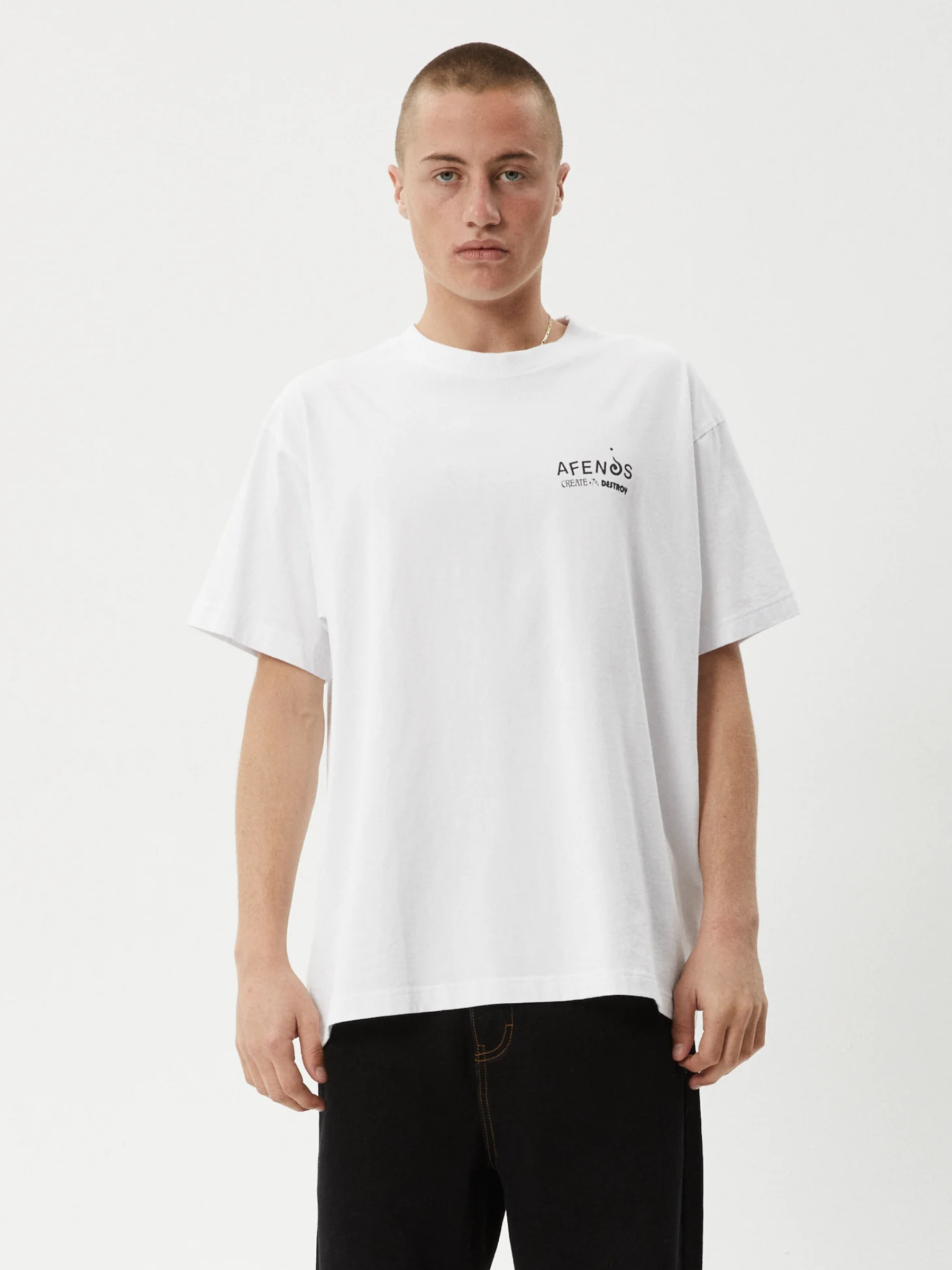 AFENDS-Mind Over Boxy Tee-White