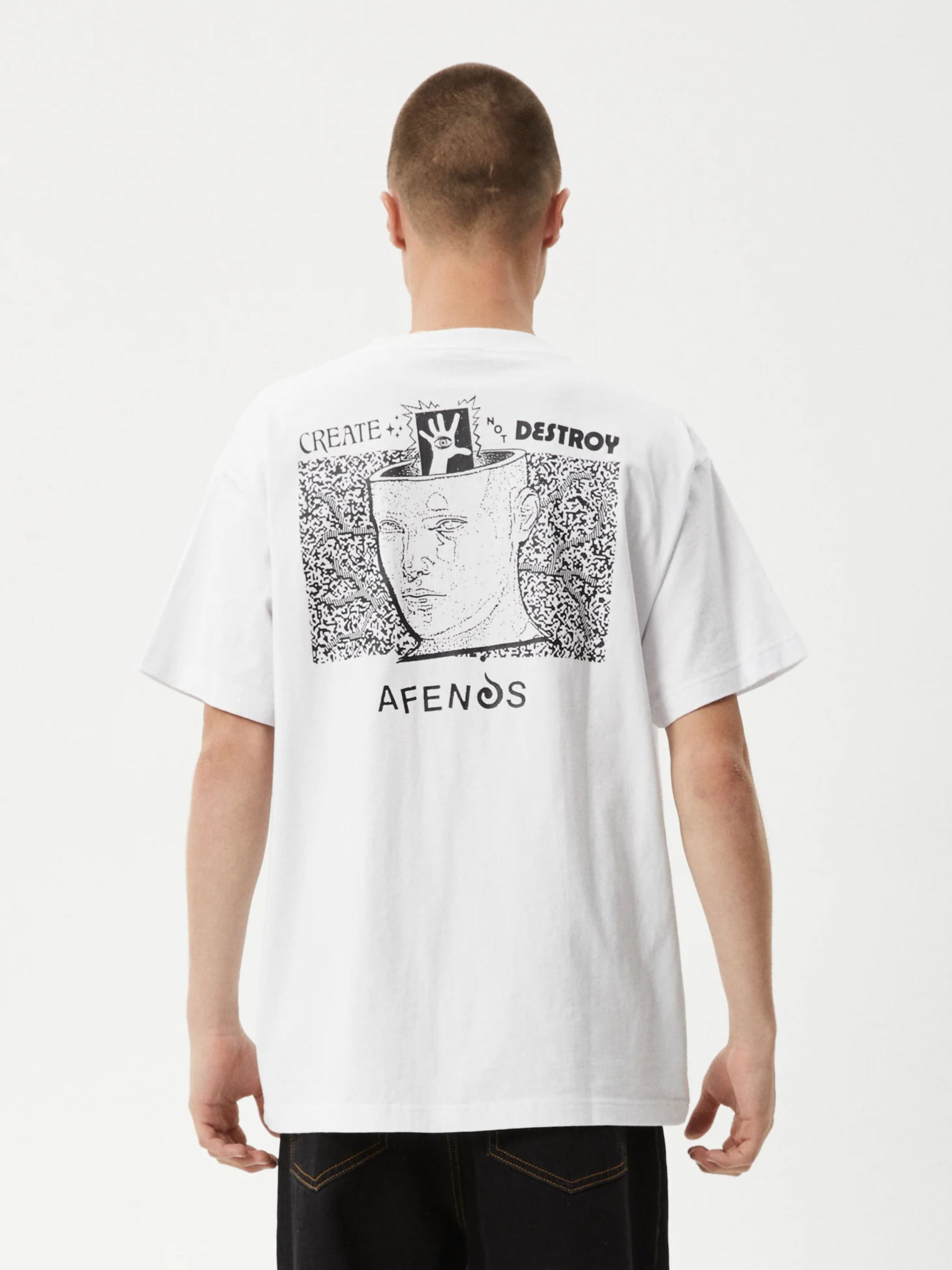 AFENDS-Mind Over Boxy Tee-White