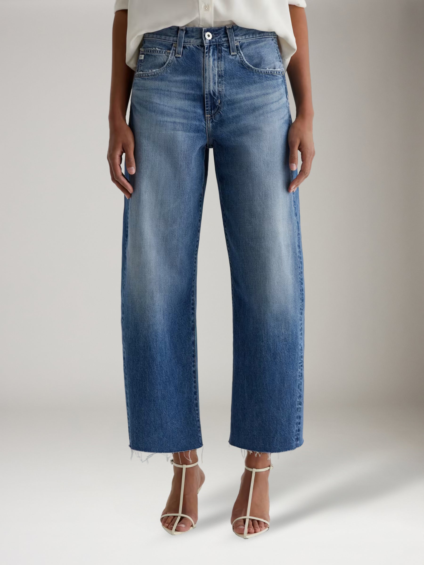 AG - Hattie Barrel Cropped Jeans - 