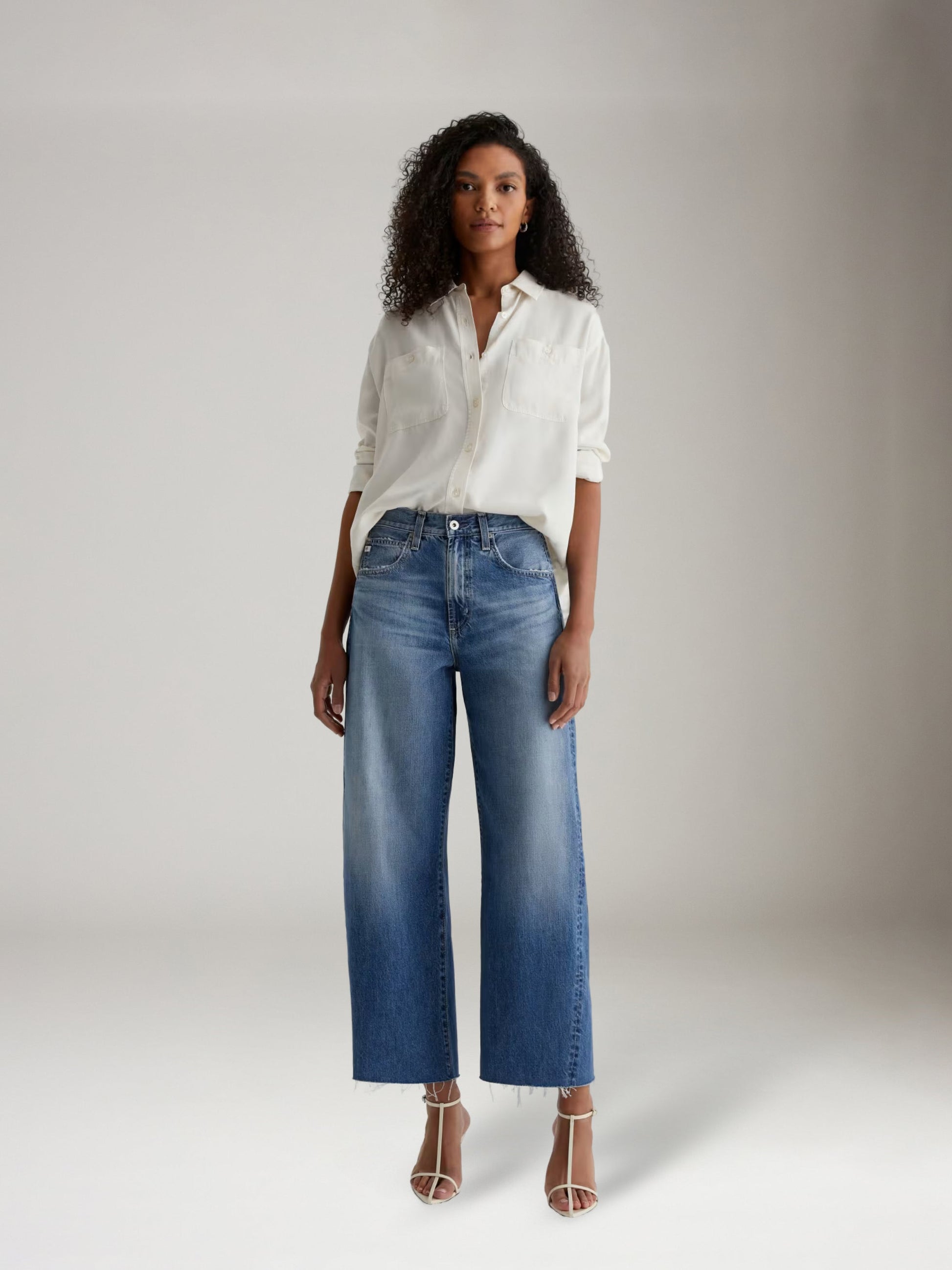 AG - Hattie Barrel Cropped Jeans - 
