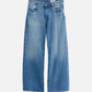 Saige Wide Leg Crop Jeans - Oceanic