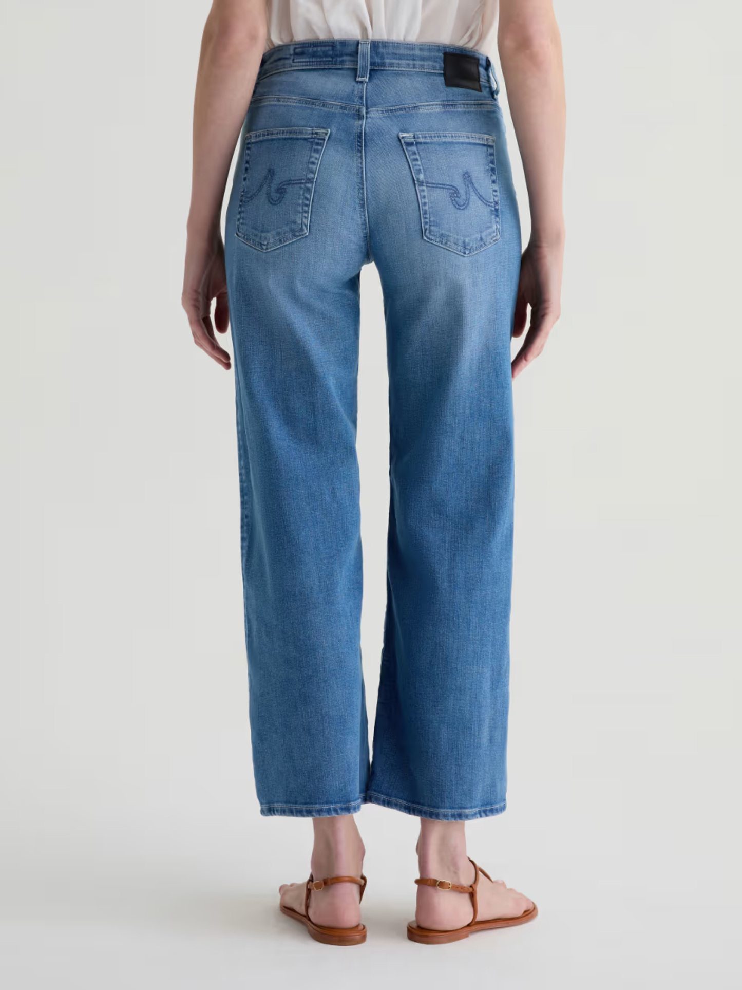 Saige Wide Leg Crop Jeans - Oceanic
