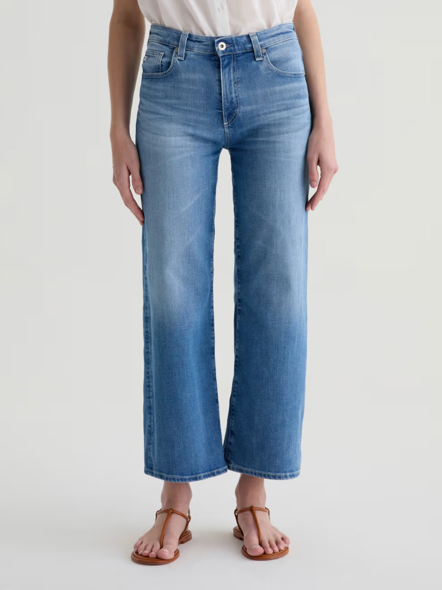 Saige Wide Leg Crop Jeans - Oceanic