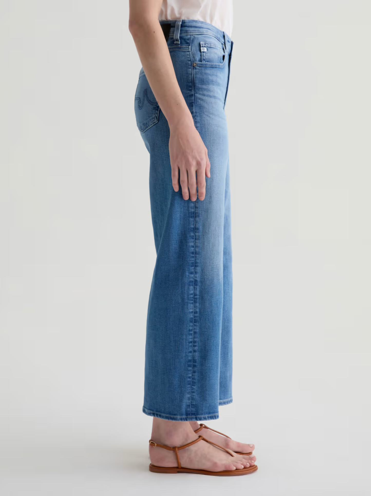 Saige Wide Leg Crop Jeans - Oceanic