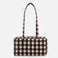 BAGGU - Nylon Bowler Bag - Blurred Gingham Brown