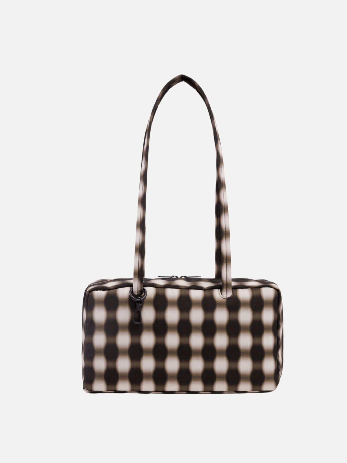 BAGGU - Nylon Bowler Bag - Blurred Gingham Brown