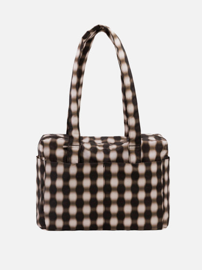 BAGGU - Everyday Cloud Bag - Blurred Gingham Brown