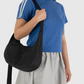 BAGGU-Medium Nylon Crescent Bag - Black-Black