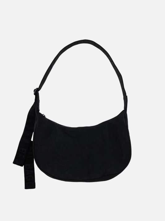 BAGGU-Medium Nylon Crescent Bag - Black-Black