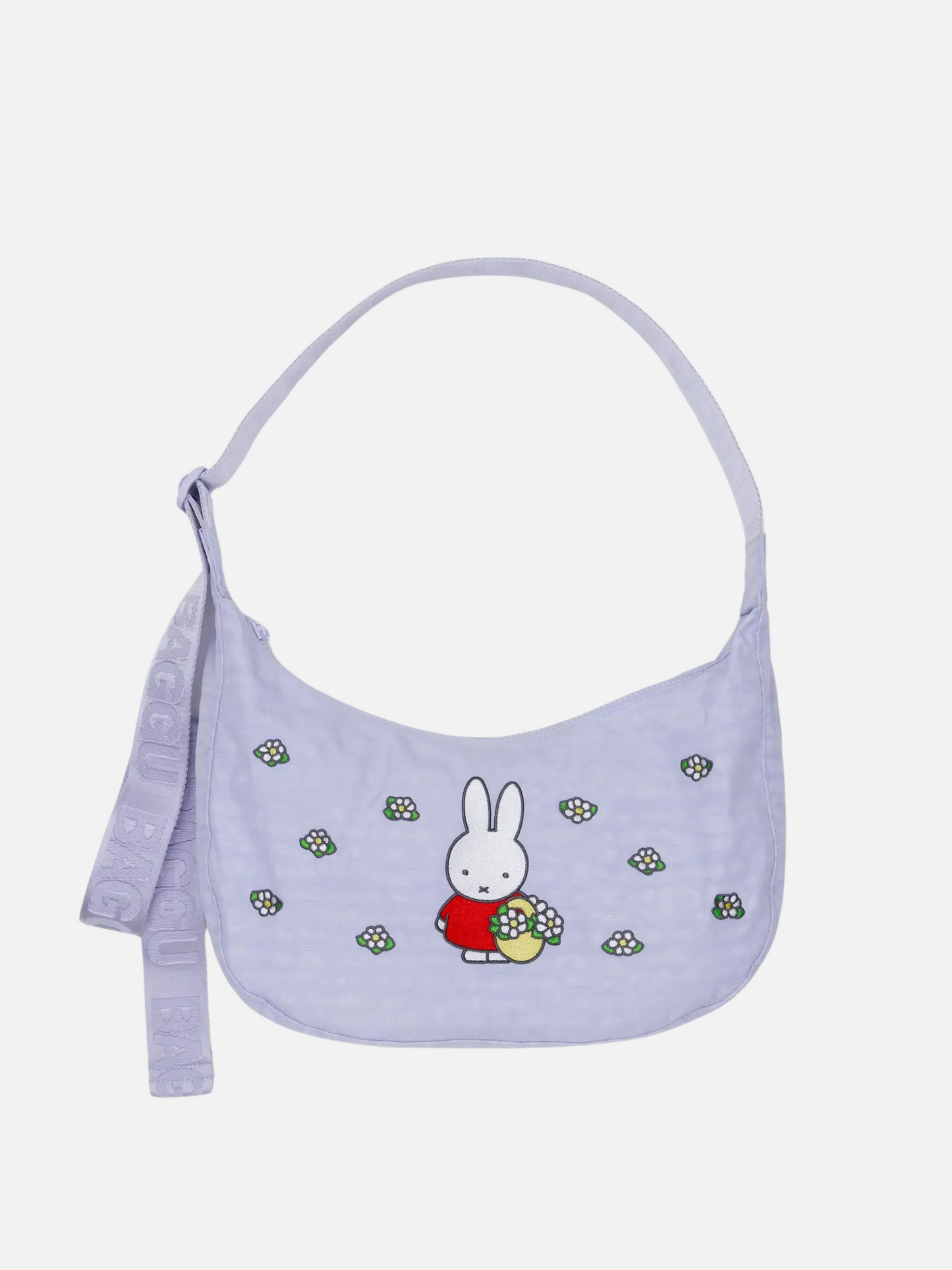 BAGGU-Miffy Medium Nylon Crescent Bag-Embroidered Miffy