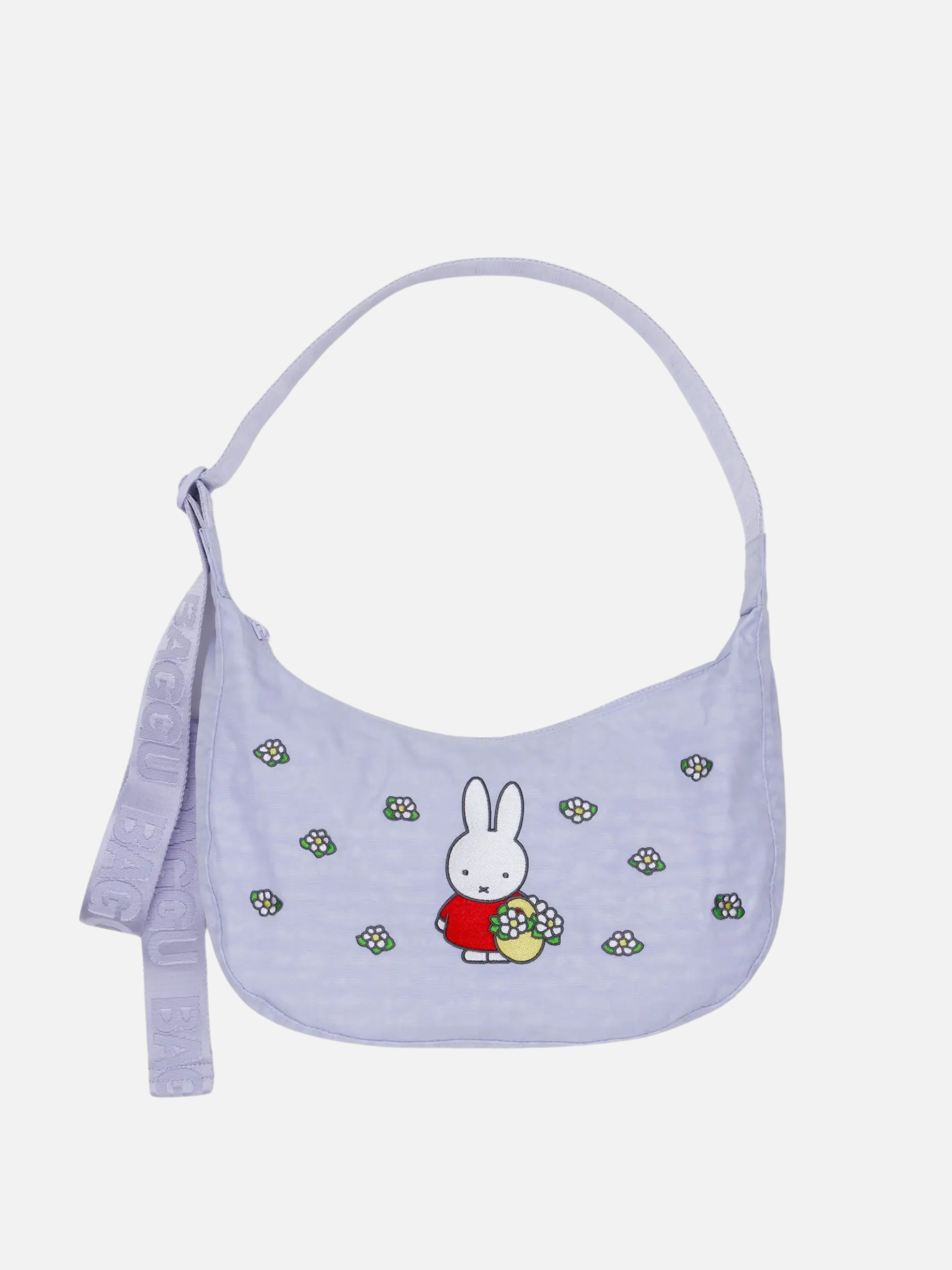 BAGGU-Miffy Medium Nylon Crescent Bag-Embroidered Miffy