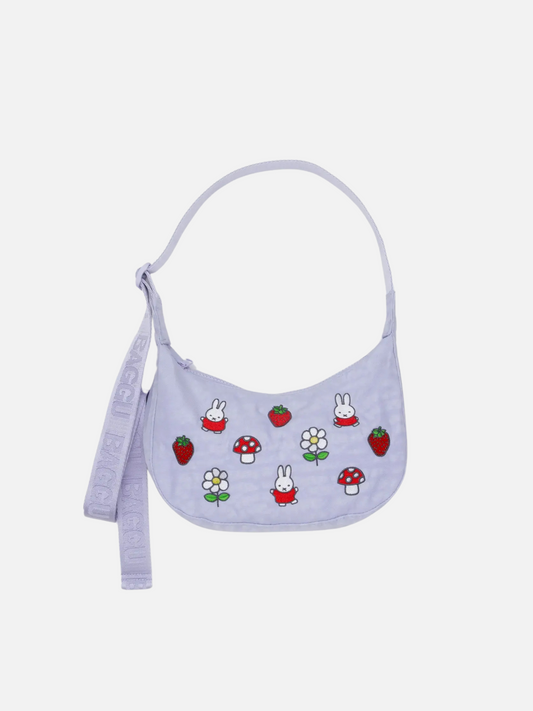 BAGGU-Miffy Small Nylon Crescent Bag-Embroidered Miffy