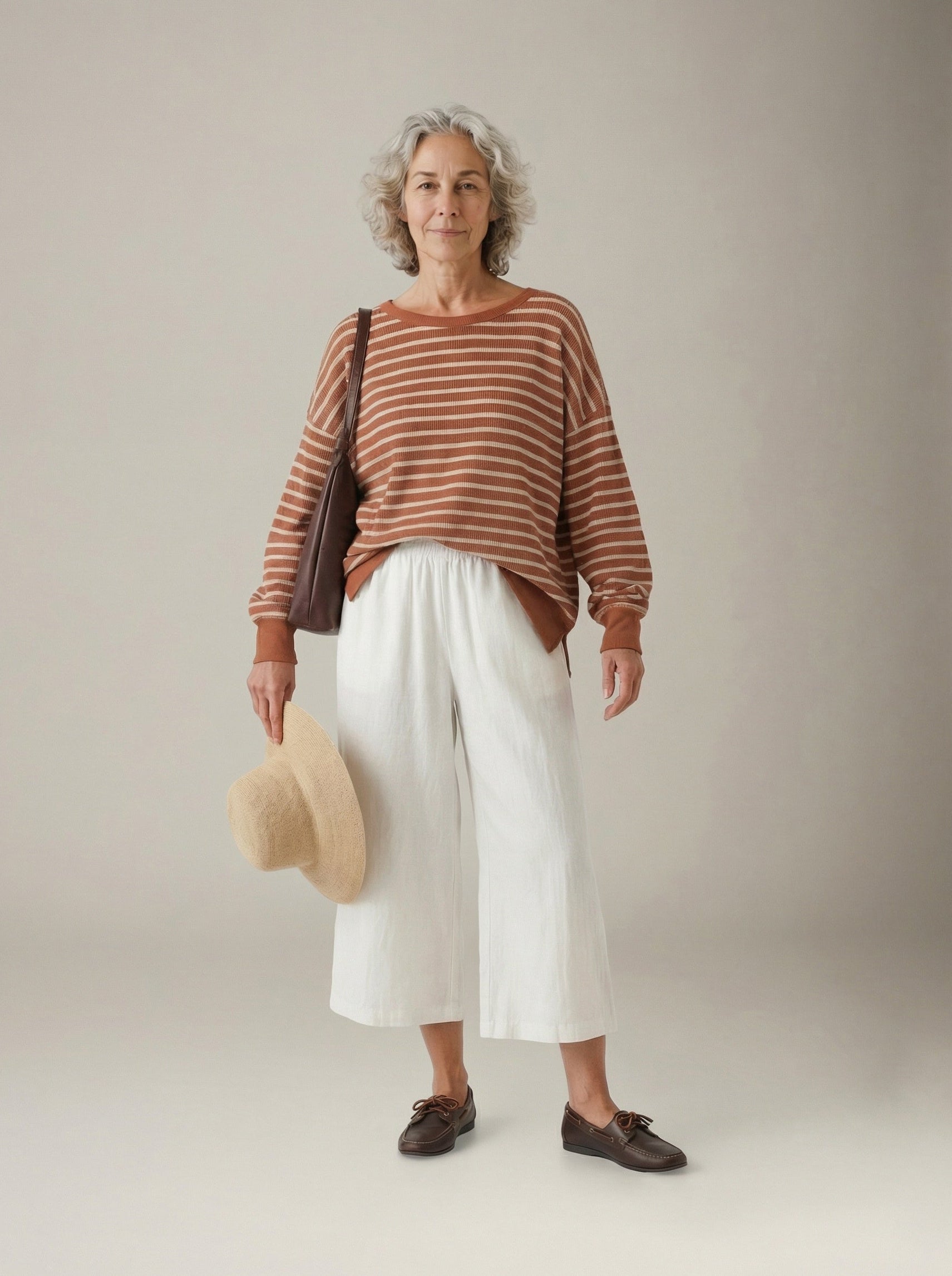 LOVEFINN - Longsleeve Stripe Thermal - Camel / Cream