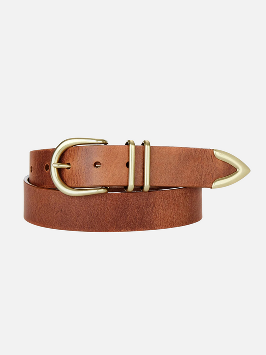 BRAVE-Fayla Bridle Leather Belt-Brandy