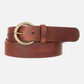 BRAVE-Milena Circle Buckle Leather Belt-Brandy