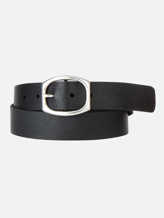 BRAVE-Pacifica Raw Washed Leather Belt-Black