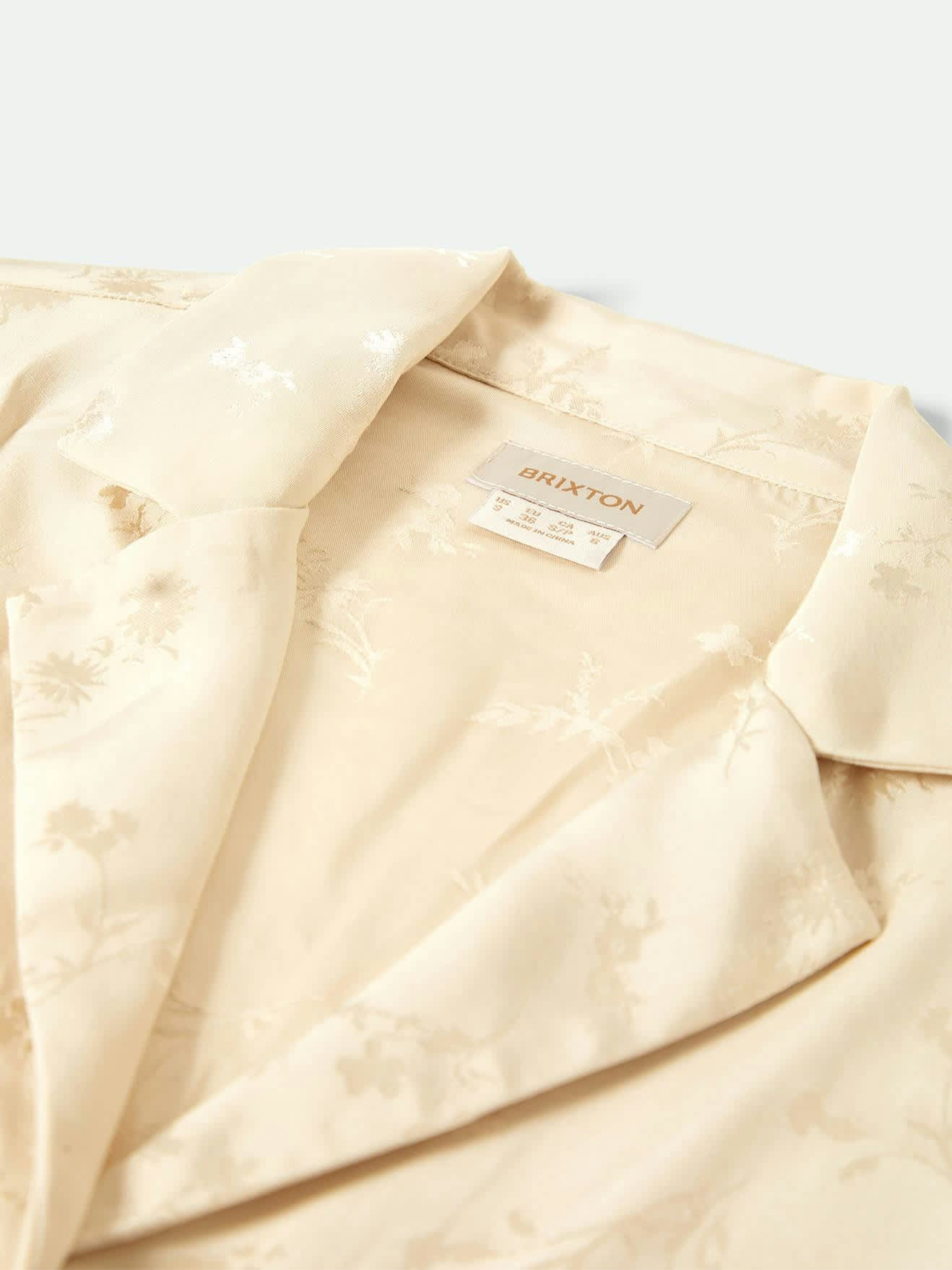 BRIXTON-Jacquard Button Down-Whitecap Floral Jacquard