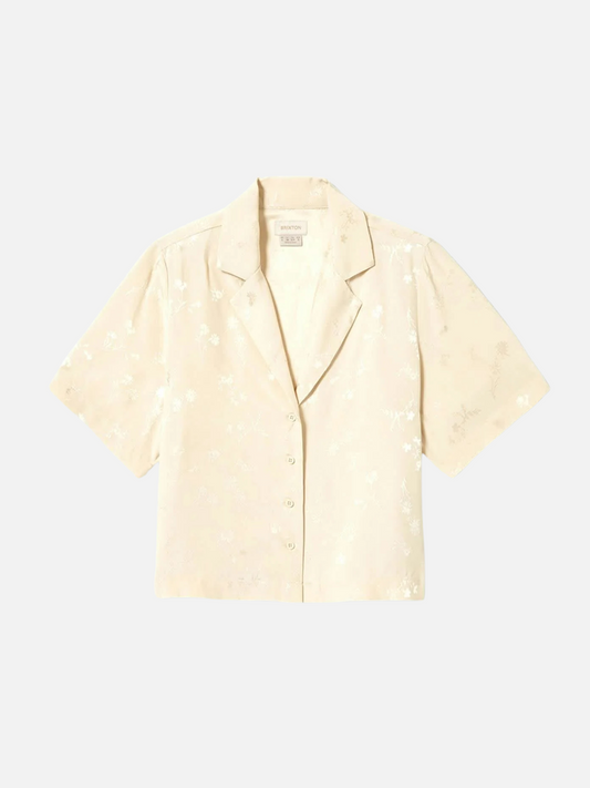 BRIXTON-Jacquard Button Down-Whitecap Floral Jacquard