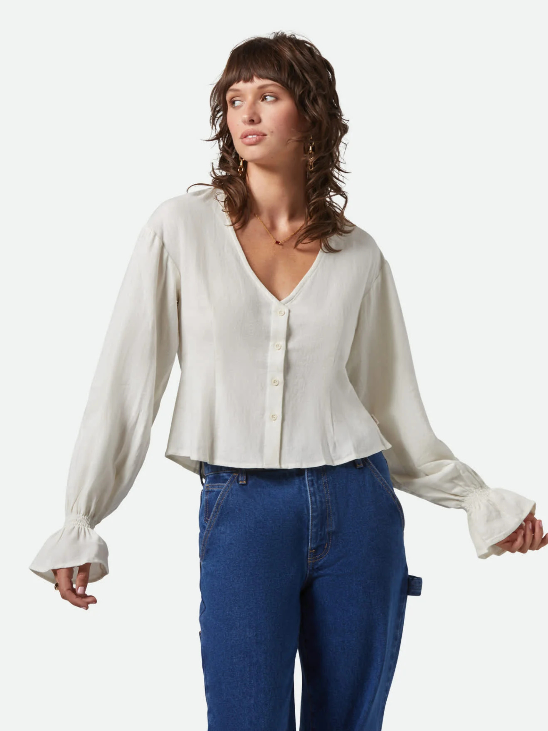 BRIXTON-The Meadow Blouse-Off White