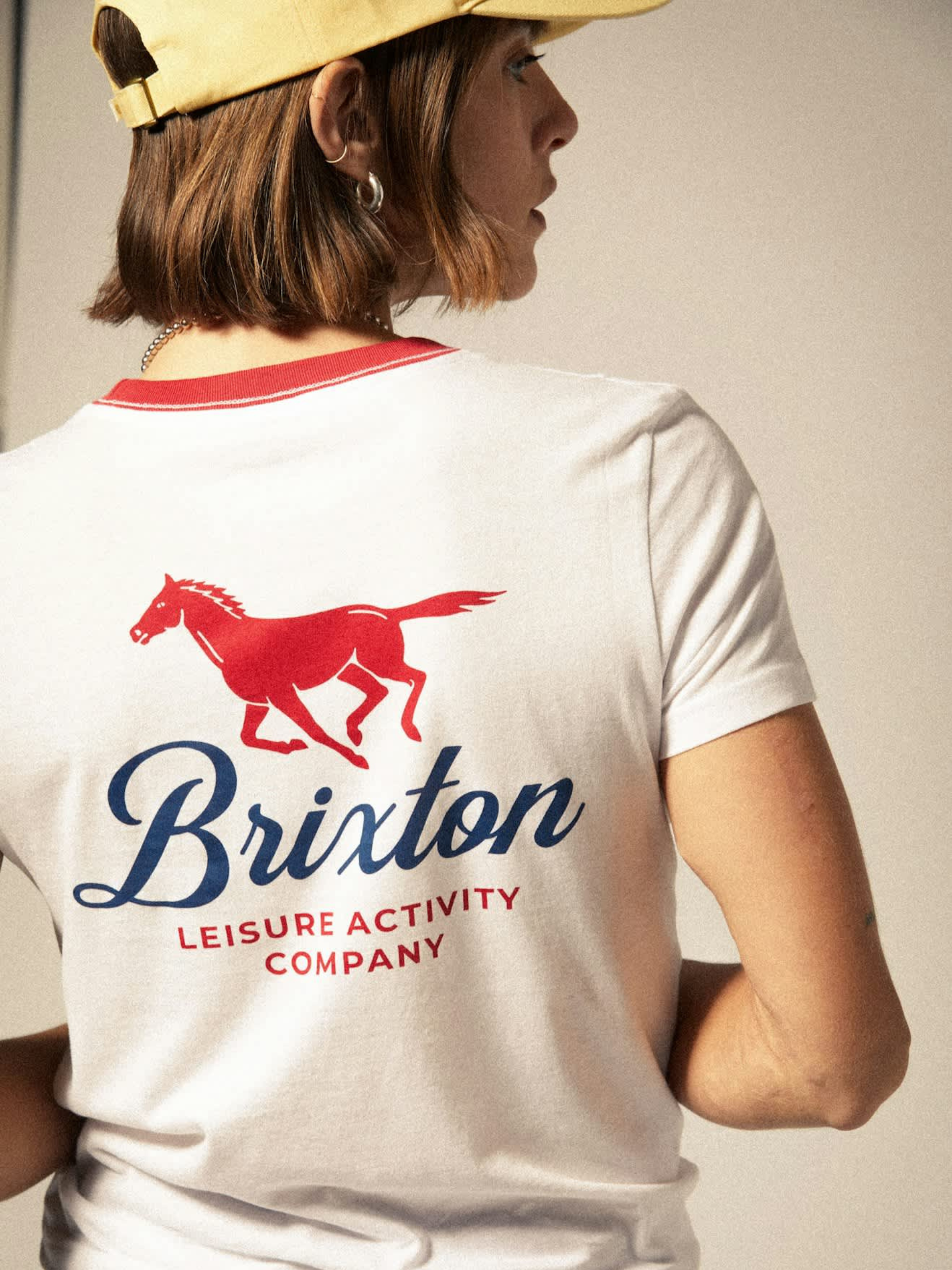 BRIXTON-Leisure Activity Crewneck Tee-White