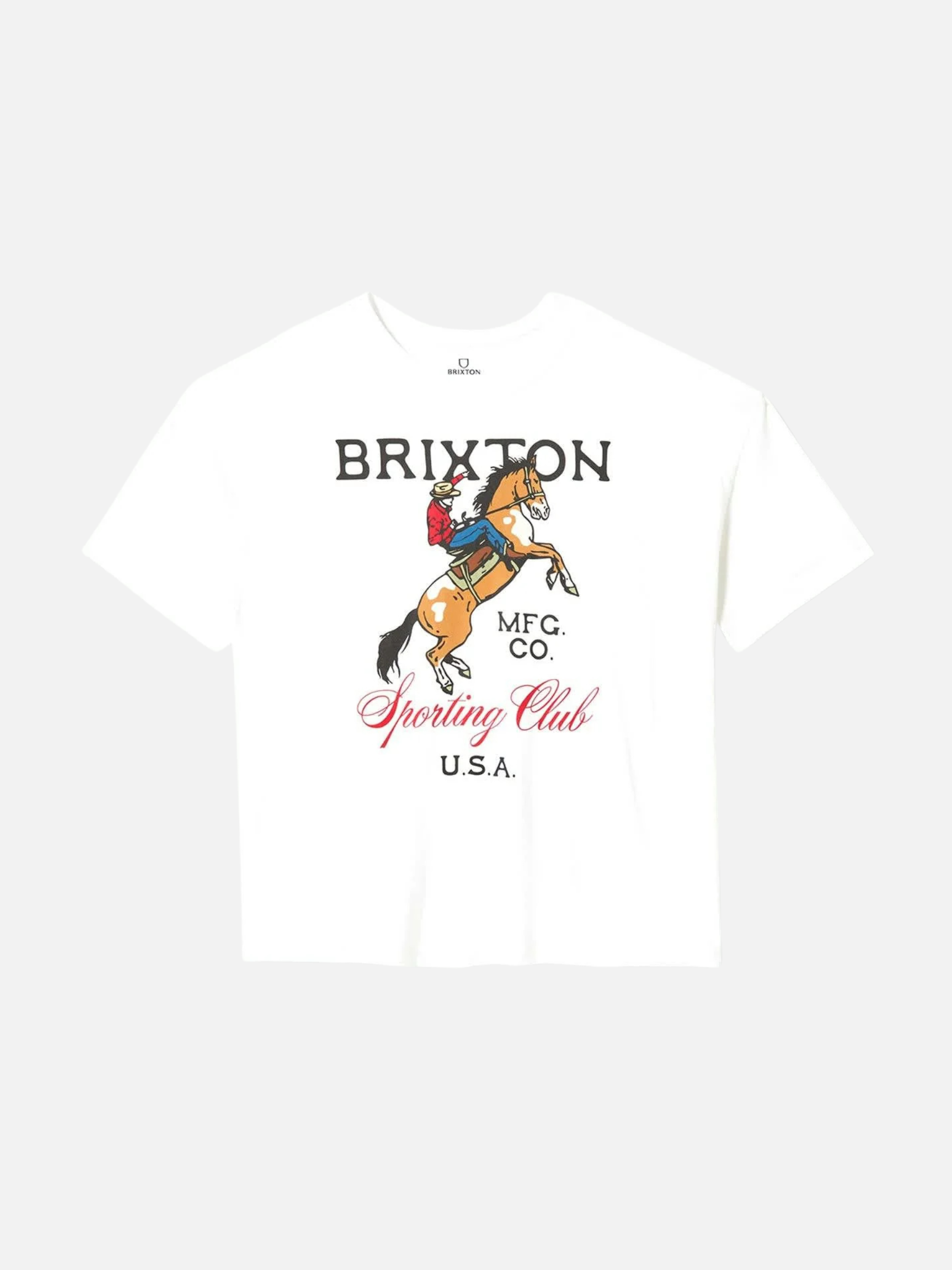 BRIXTON-Sporting Club Oversized Tee-White