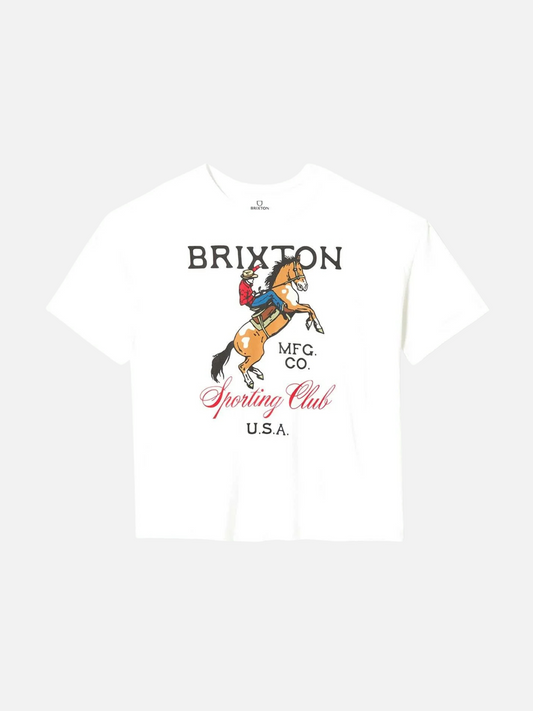 BRIXTON-Sporting Club Oversized Tee-White