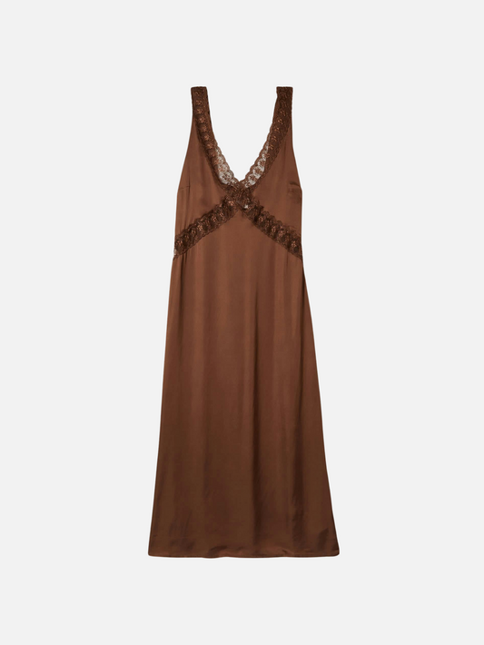 BRIXTON-The Ridge Slip Dress-Pinecone Brown