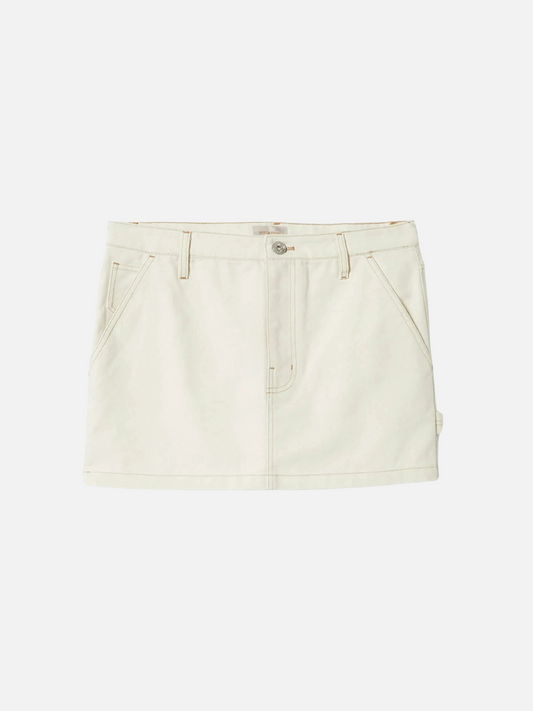 BRIXTON-Essex Painter Mini Skirt-Egret White