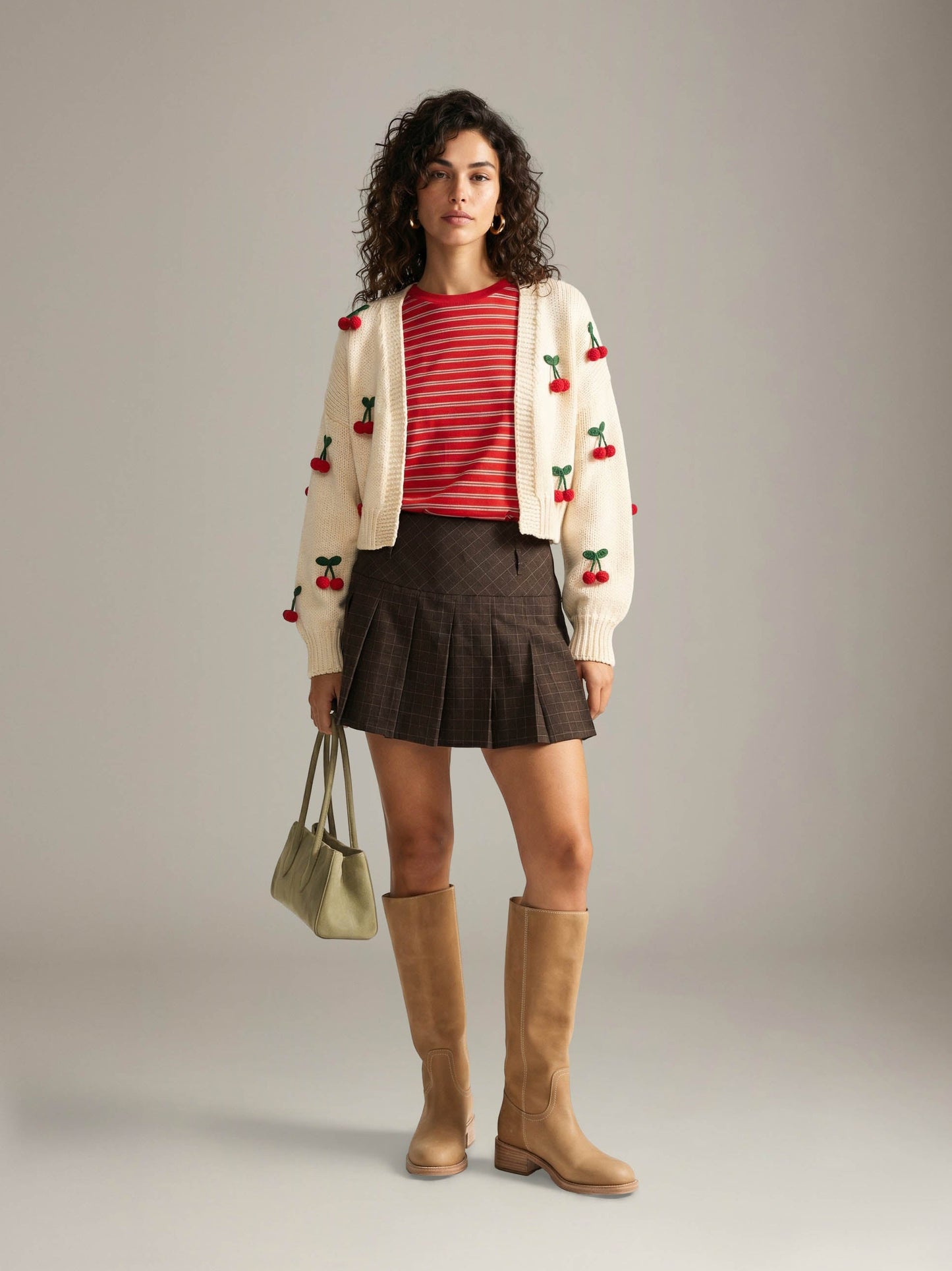 JOHN & JENN - Ezra Cherry Pop Cardigan - 