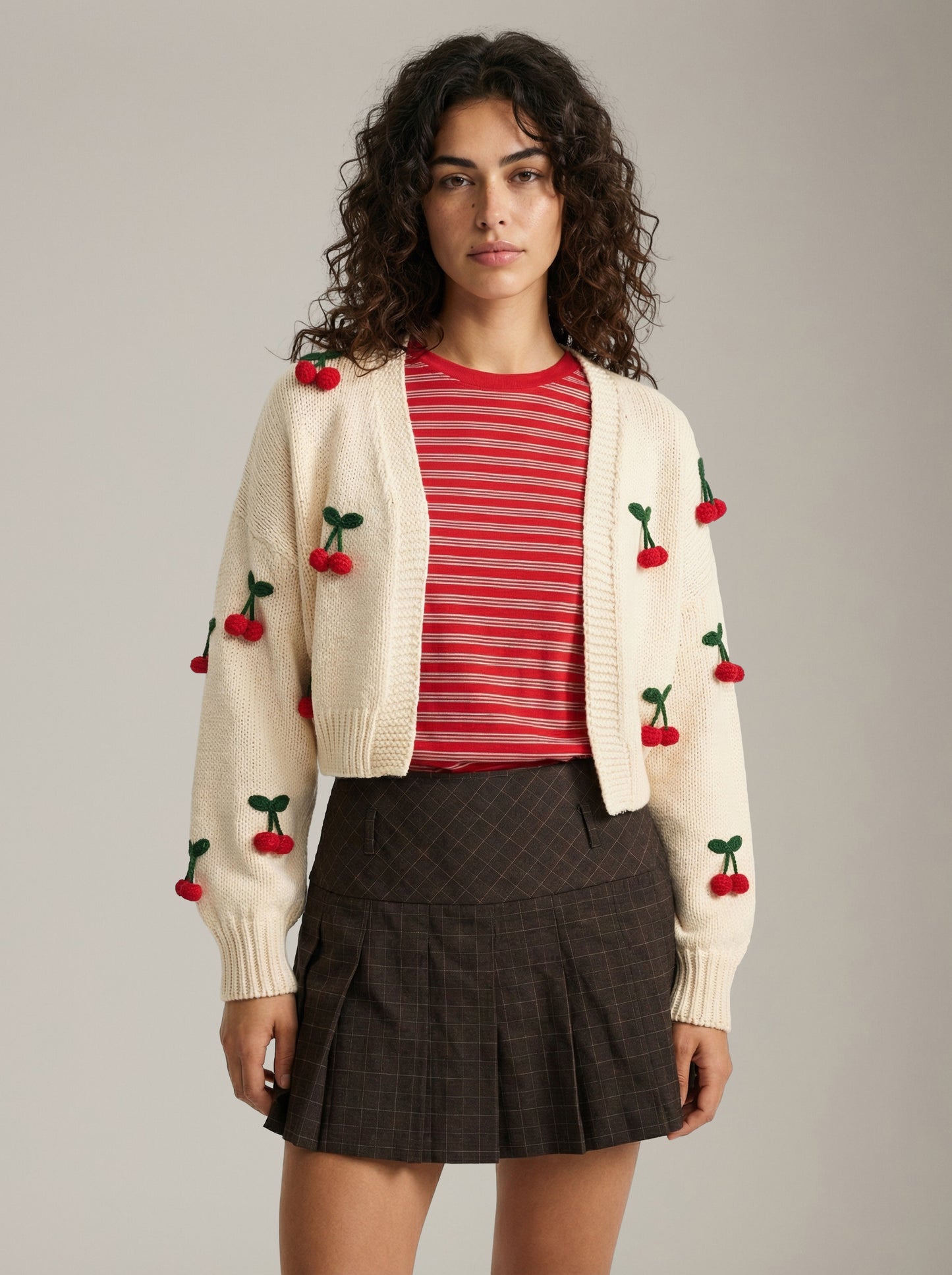 JOHN & JENN - Ezra Cherry Pop Cardigan - 