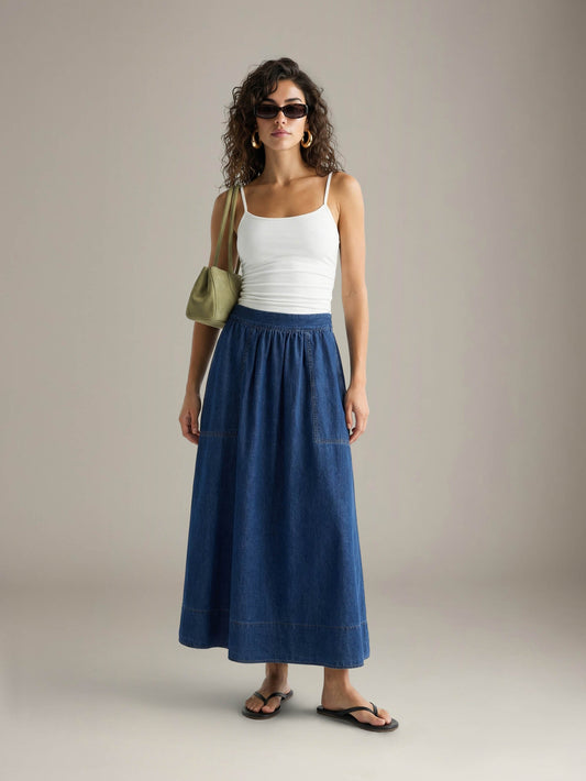 Denim Maxi Skirt