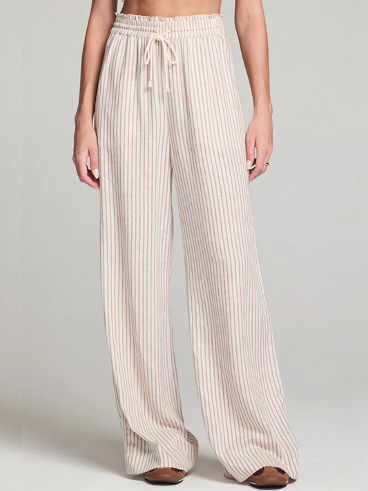 SALTWATER LUXE-Claye Stripe Pants-Almond