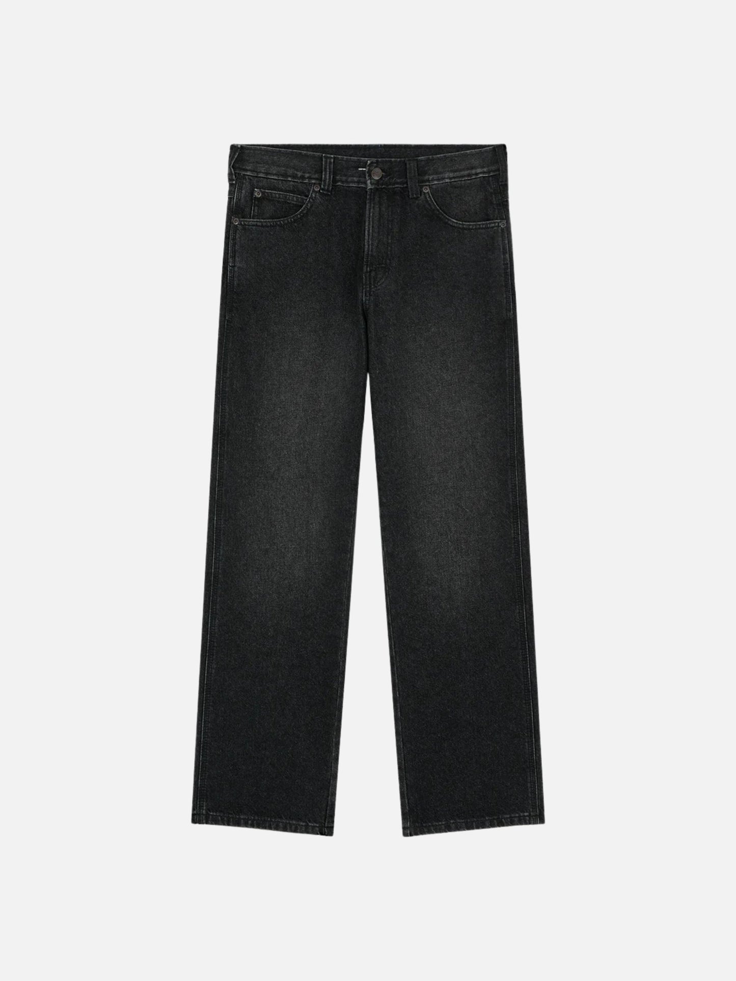 DICKIES - Relaxed Straight Work Jeans - Black Wash Faded