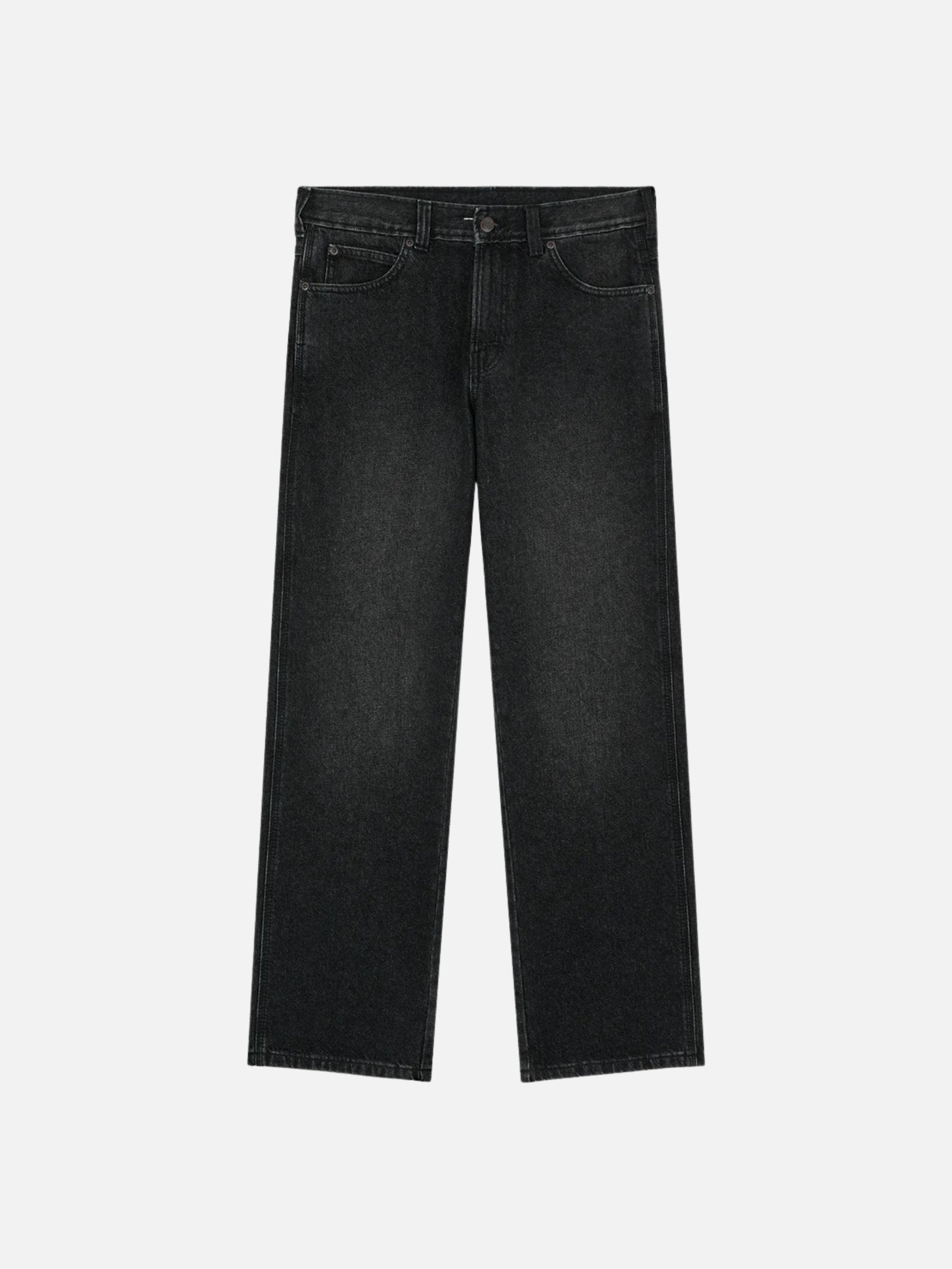 DICKIES - Relaxed Straight Work Jeans - Black Wash Faded