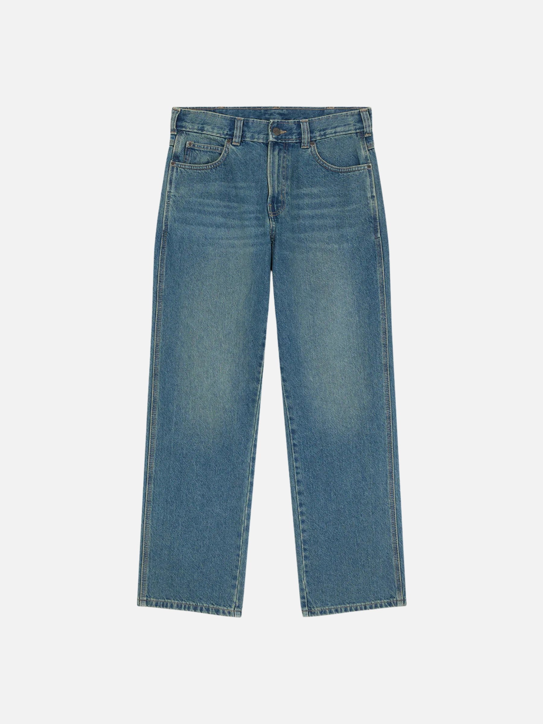 DICKIES - Relaxed Straight Work Jeans - Khaki Tinted Blue