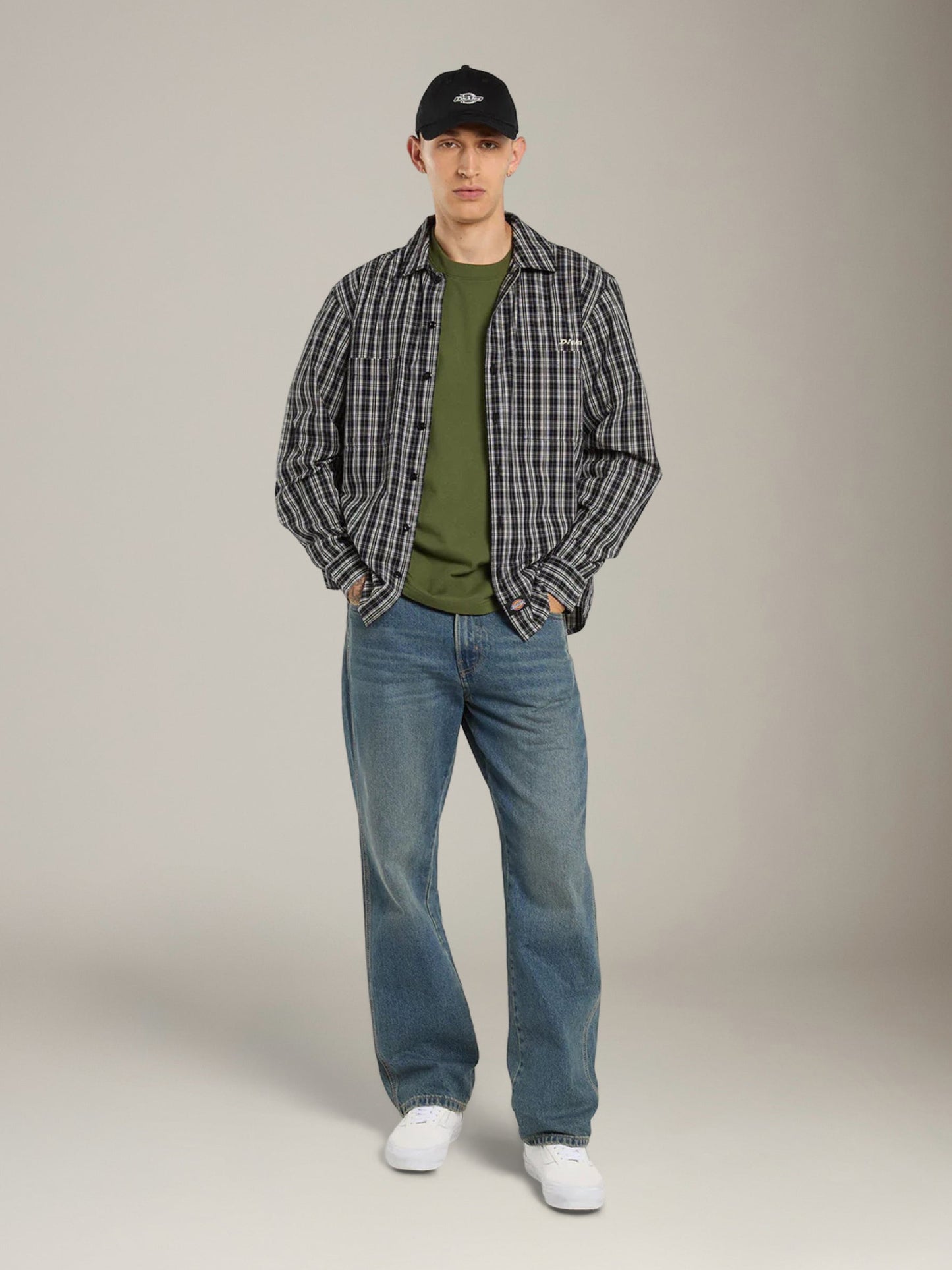 DICKIES - Relaxed Straight Work Jeans - Khaki Tinted Blue