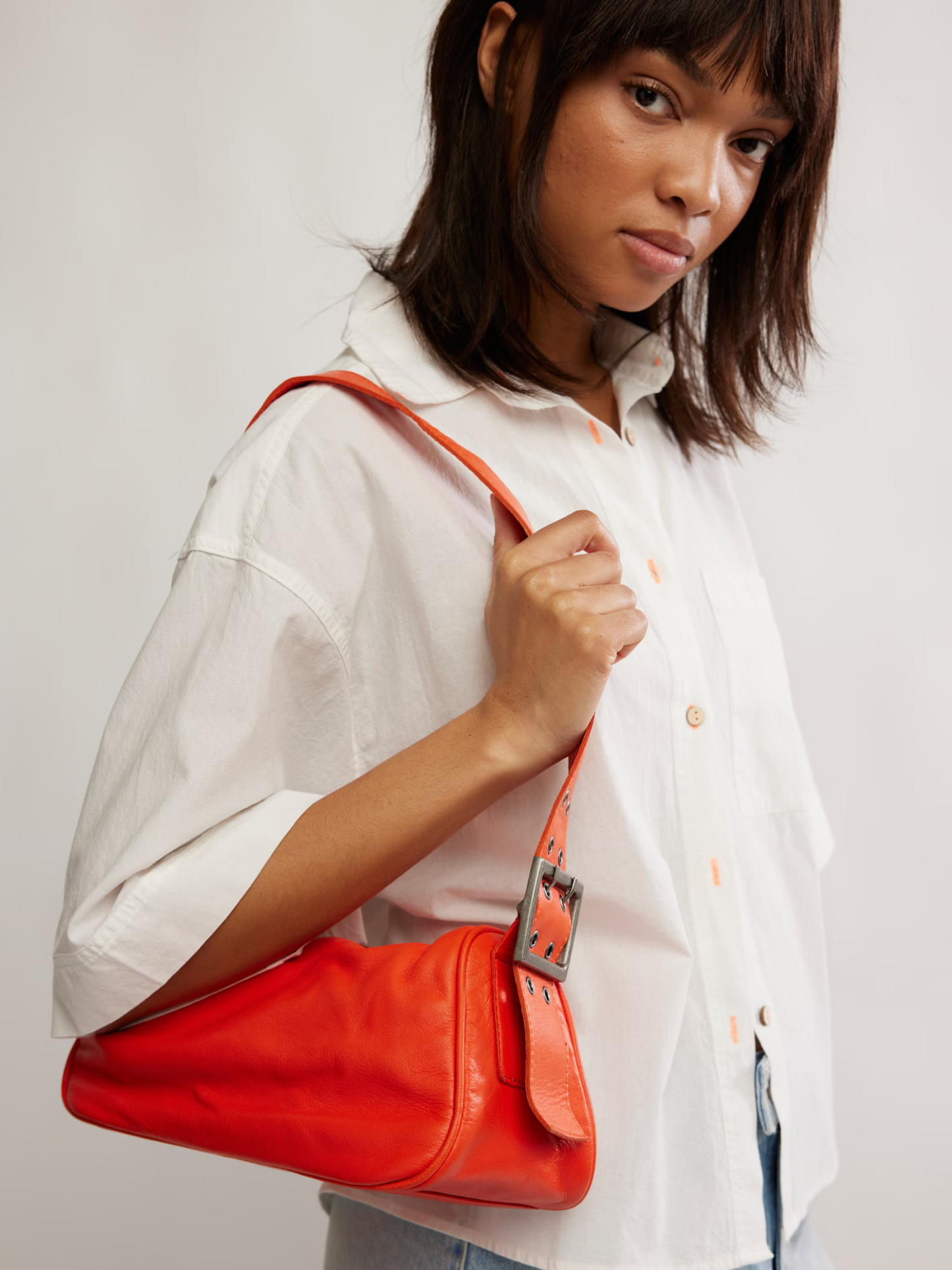 FREE PEOPLE-Arm Candy Bag-Red Orange