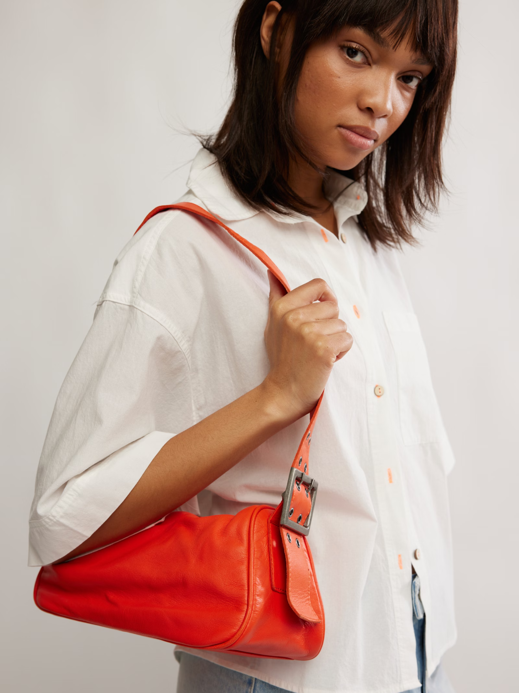FREE PEOPLE-Arm Candy Bag-Red Orange