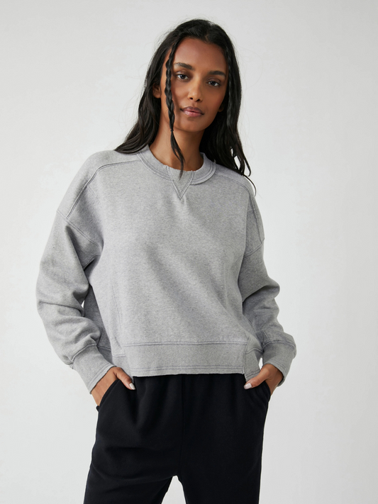 FREE PEOPLE-Intercept Pullover-Heather Grey