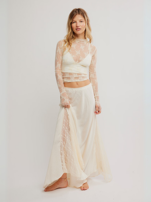 FREE PEOPLE-Make You Mine Half Slip Skirt-Cream
