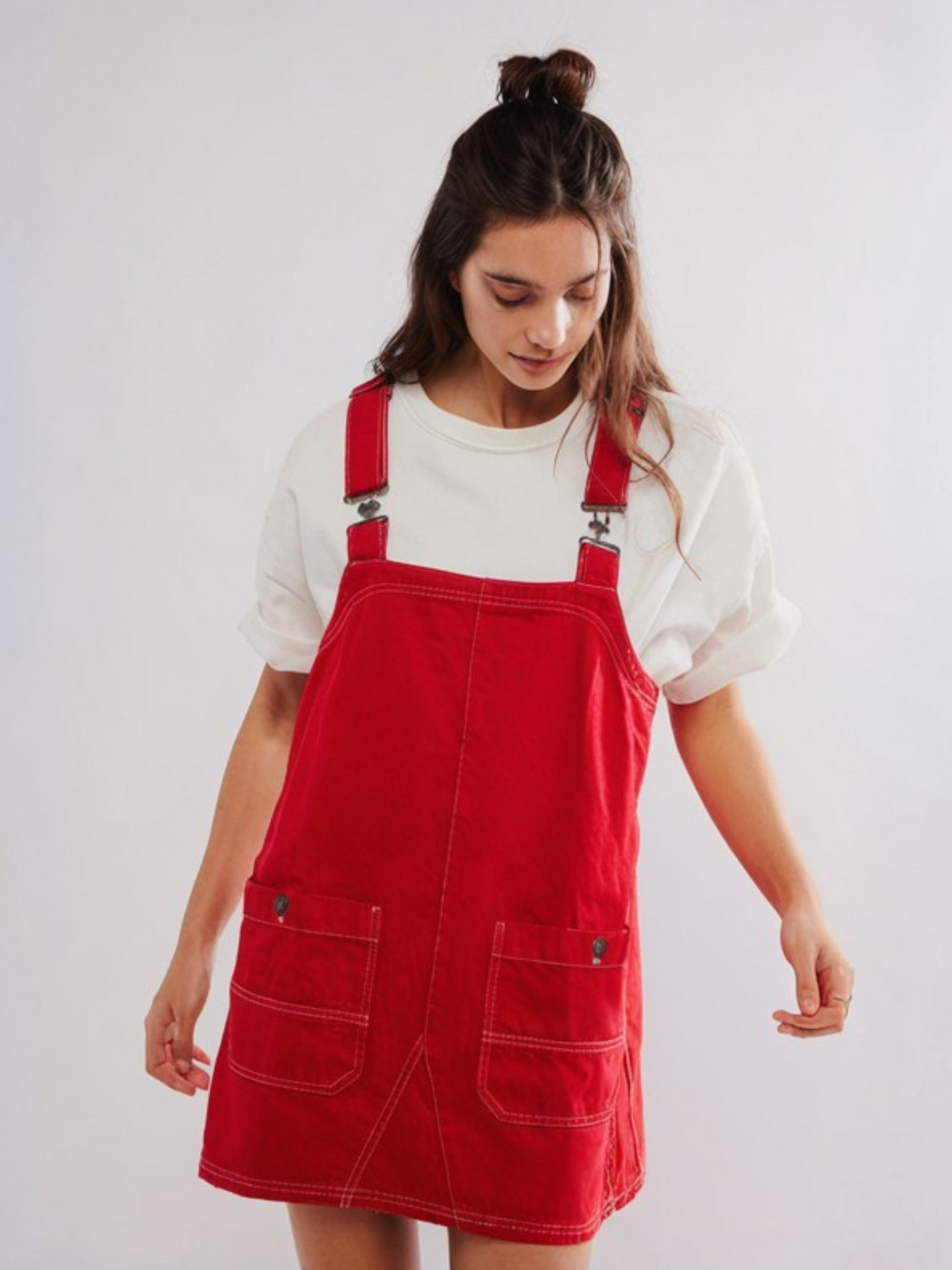 Overall Smock Mini Dress